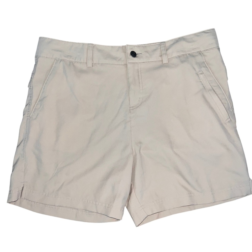 Women's Large Khaki Magellan Outdoors Falcon Lake Shorts Fish Gear Classic Fit